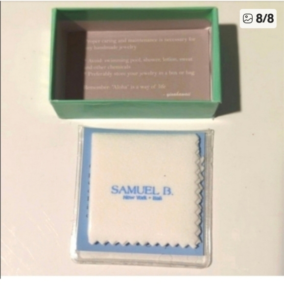 Samuel B Sterling WAVY 925 silver  mother of pearl 1.5 in. hoop earrings  Gift - Picture 8 of 8